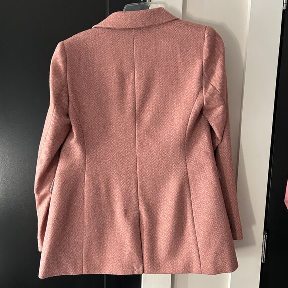 Loft Pink Herringbone Blazer (size 0) - Picture 3 of 6